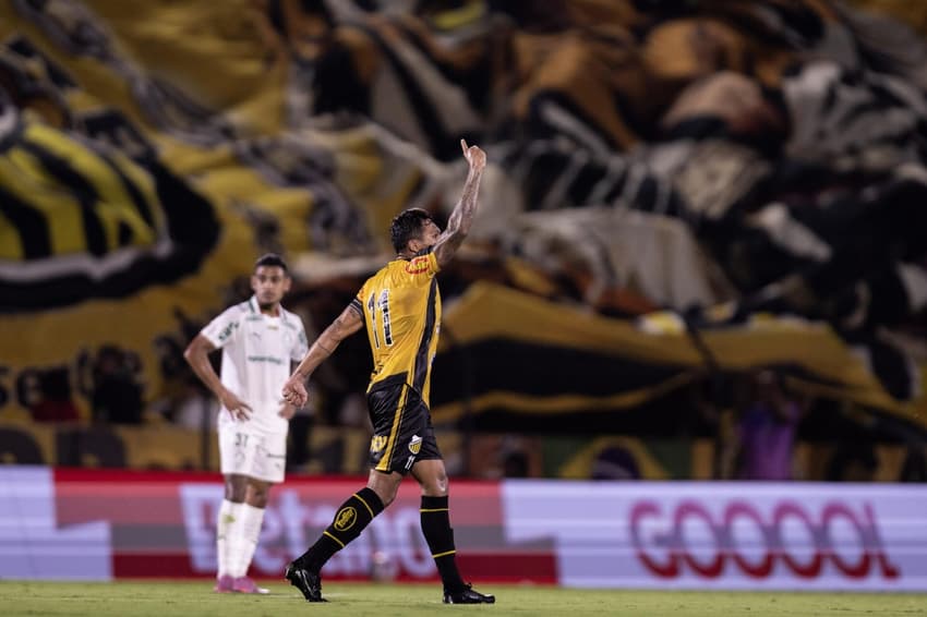 Robson comemora gol marcado contra o Palmeiras (Foto: Douglas Moreti/Agência F8/Gazeta Press)