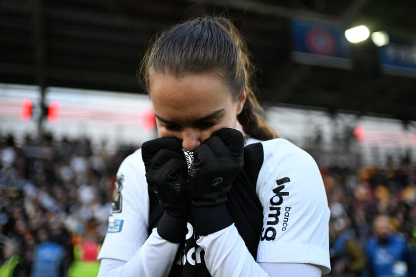 LONDON, ENGLAND - JANUARY 28: Ana Vitoria of SC Corinthians celebrates following the FIFA Women's Champions Cup 2026 Semi Final match between Gotham FC and SC Corinthians at Brentford stadium on January 28, 2026 in London, England. (Photo by Harriet Lander - FIFA/FIFA via Getty Images)