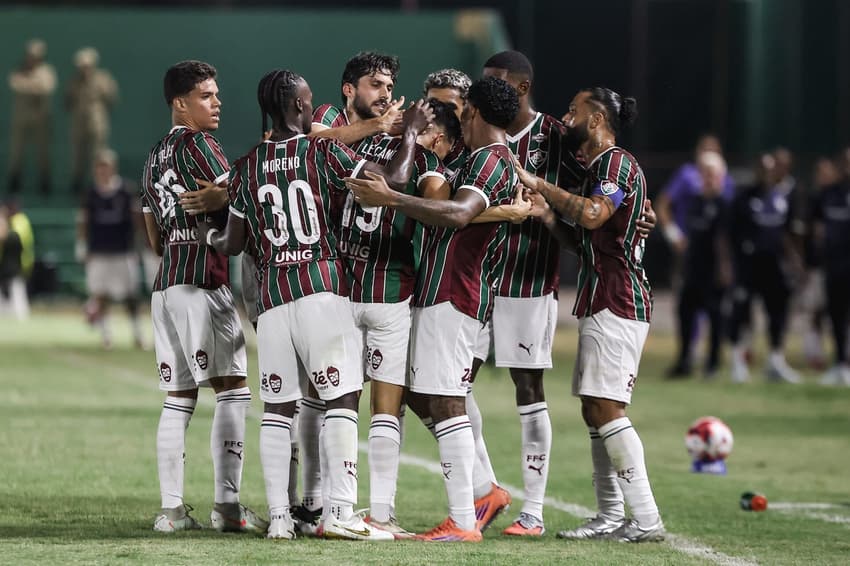 Jogadores do Fluminense comemoram gol contra o Madureira, pelo Carioca (Foto: Lucas Merçon/ Fluminense FC)