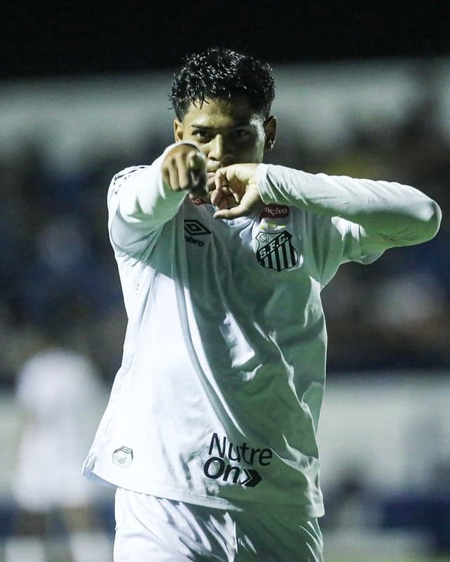 Kenay comemora gol diante da Ferroviária. (Foto: Reinaldo Campos/ Santos FC)