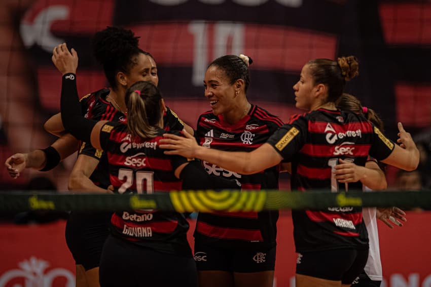 Flamengo vence Barueri nas quartas da Copa Brasil de vôlei feminino (Foto: Paula Reis/ Flamengo)