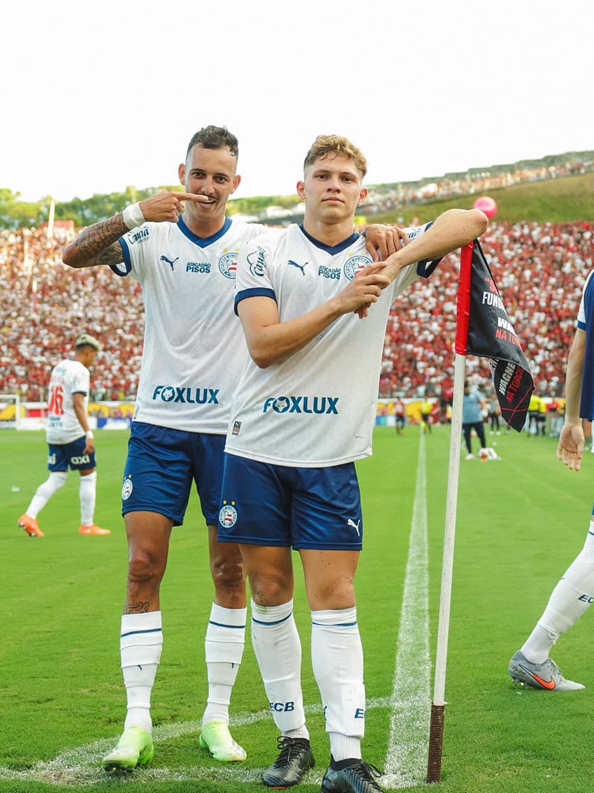 Dell comemora gol no Barradão (Foto: Letícia Martins / EC Bahia)