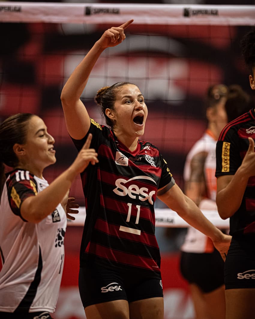 Karina foi escolhida a melhor da partida no duelo entre Sesc RJ Flamengo e Osasco pela Superliga Feminina (Foto: Paula Reis/ Flamengo)