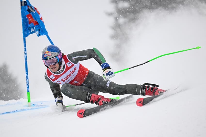 Lucas Pinheiro Braathen é prata na etapa de Adelboden da Copa do Mundo de esqui alpino (Foto: Fabrice COFFRINI / AFP)