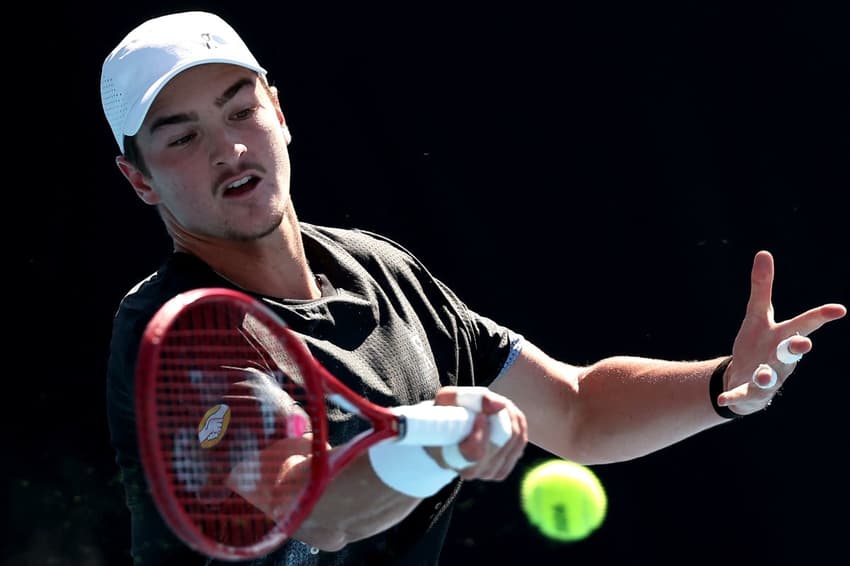 João Fonseca em treino no Australian Open