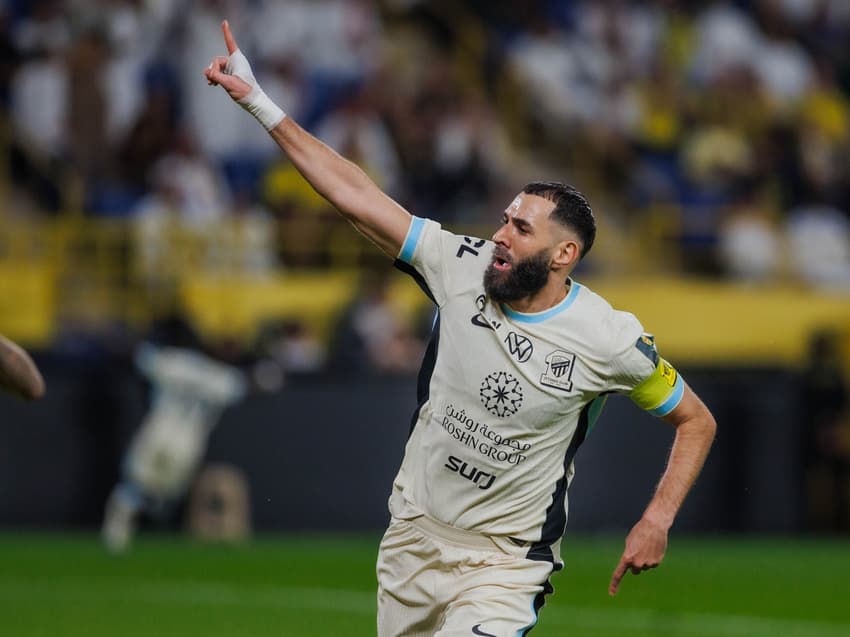 Benzema abriu o placar na vitória do Al-Ittihad sobre o Al-Nassr de Cristiano Ronaldo (Foto: Divulgação/Al-Ittihad)
