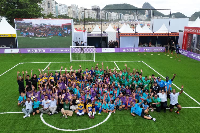 RIO DE JANEIRO, BRAZIL - JANUARY 25: FIFA Legends friendly football match on the sidelines of the FIFA Women's World Cup Brazil 2027™ tournament launch at the Copacabana beach on January 25, 2026 in Rio de Janeiro, Brazil. (Photo by Wagner Meier - FIFA / FIFA via Getty Images)
