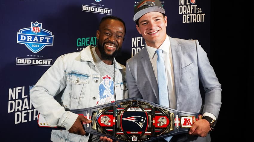 Drake Maye foi a escolha de primeira rodada do Patriots no Draft de 2024 (Foto: Divulgação/NFL)