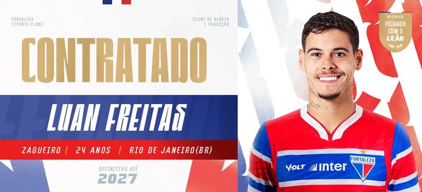 Luan Freitas é o novo zagueiro do Fortaleza (Foto: divulgação/Fortaleza EC)
