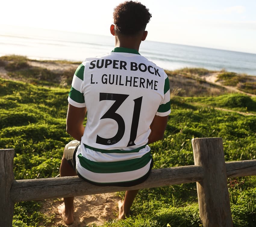 Luís Guilherme em anúncio pelo Sporting (Foto: Divulgação/Sporting)