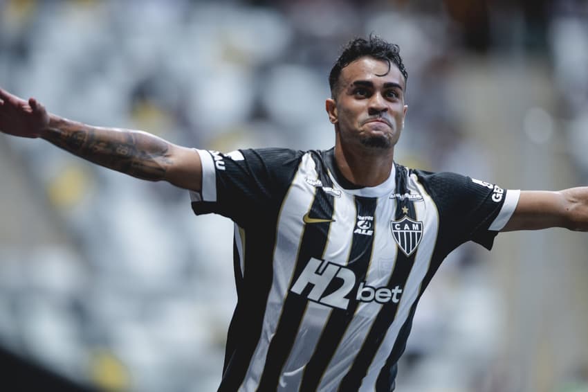 Reinier, ex-Flamengo, comemora primeiro gol do Galo na temporada 2026 (Foto: Pedro Souza / Atlético)