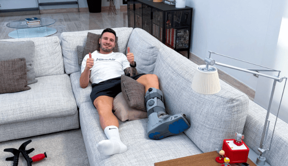 Saúl, do Flamengo, durante recuperação (Foto: Reprodução)