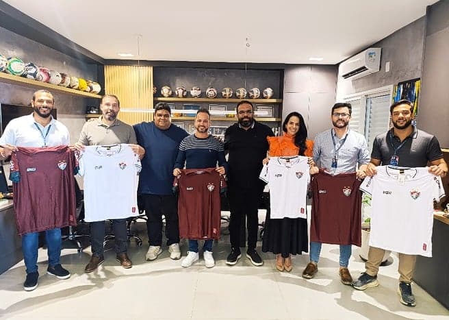Reunião de anúncio da parceria entre Fluminense de Feira e Jequié (Foto: divulgação / FBF)