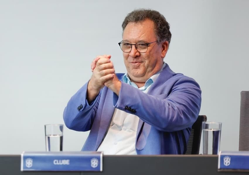 Marcelo Teixeira durante o Conselho Técnico do Campeonato Brasileiro de 2026, na sede da CBF. (Foto: Divulgação/ Santos FC)
