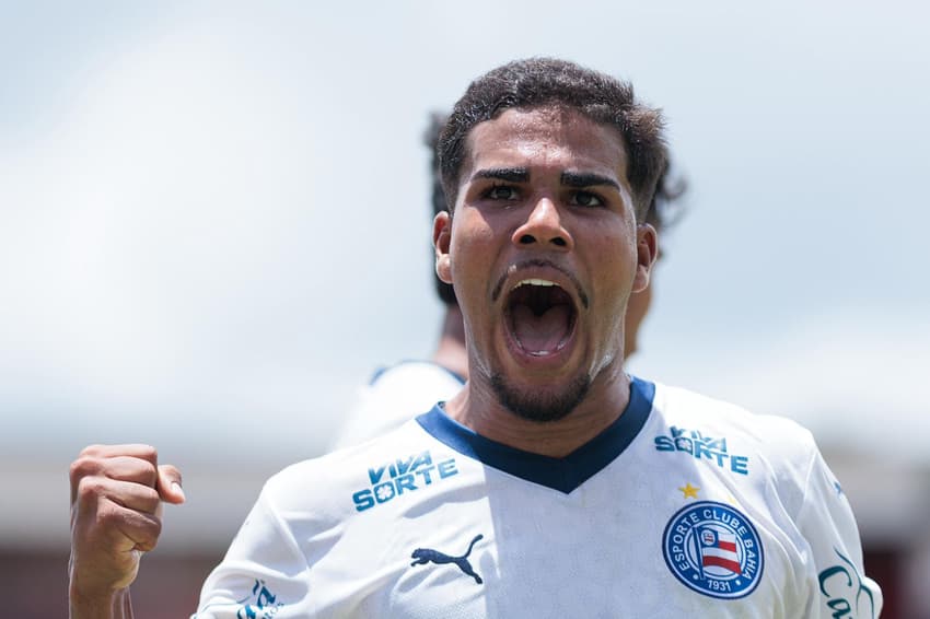 Pedrinho comemora gol do Bahia contra a Inter de Limeira (Foto: @RaphaMarques)