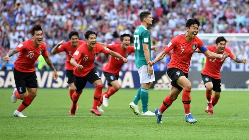 Coreia do Sul comemora vitória sobre a Alemanha, em 2018 (Foto: Divulgação/Fifa)