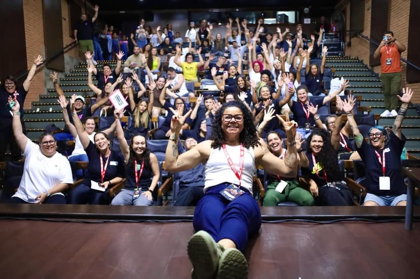 Aline Dantas durante Congresso Feminino de Skateboarding