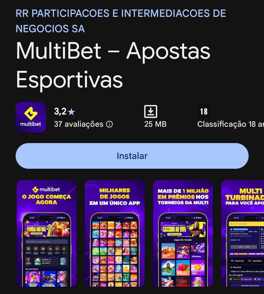 Captura de tela do aplicativo da Multibet Apostas para Android