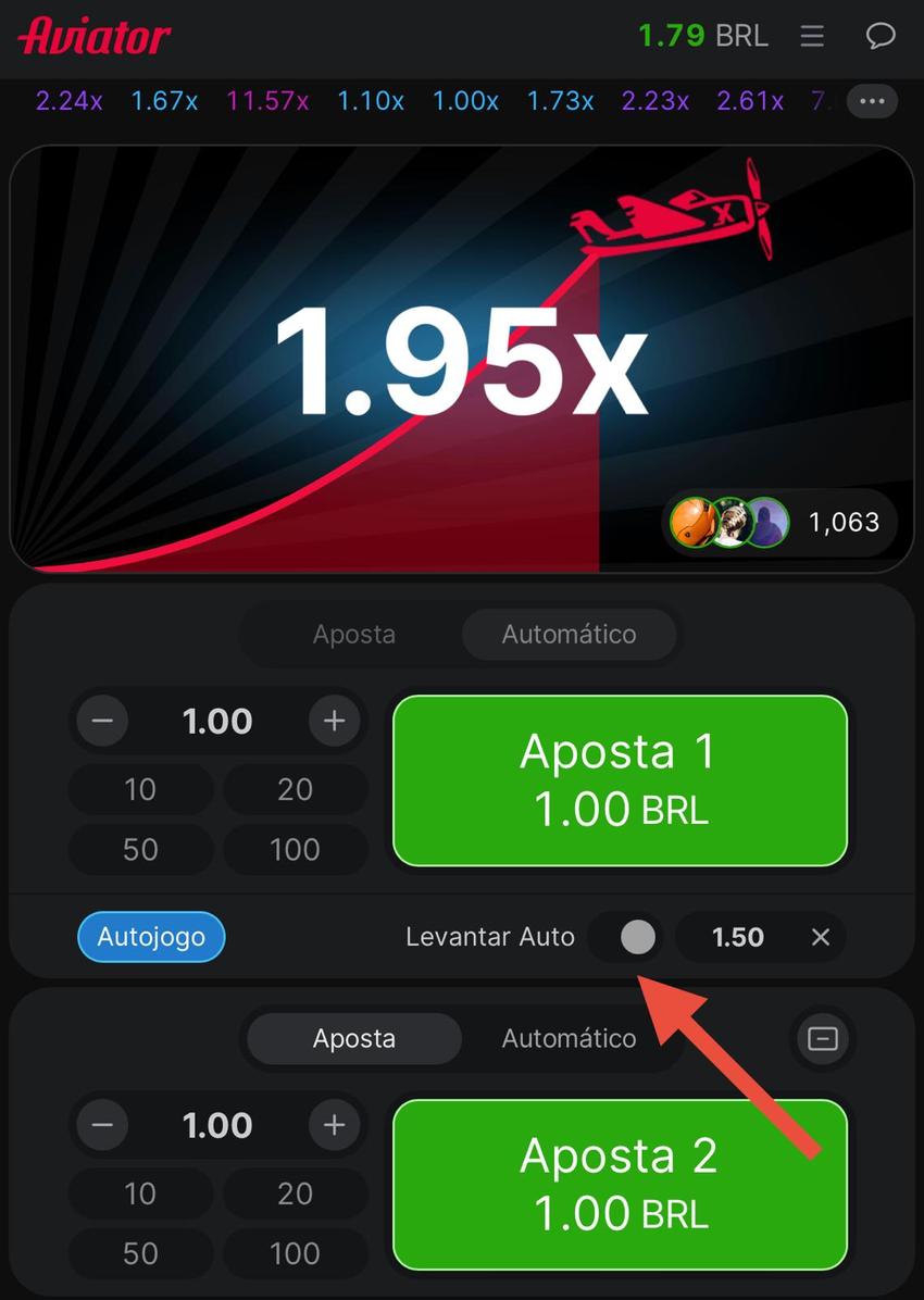 Captura de tela do Cash Out automático no Aviator Betano.