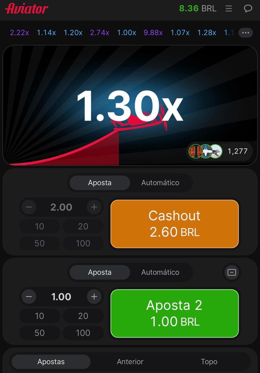 Captura de tela do Aviator Betano.