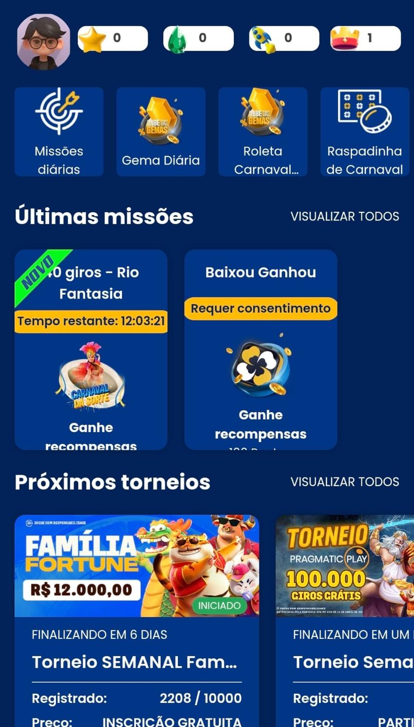 Captura de tela da Bet dá Sorte com o programa Sorte Clube com rodadas grátis e torneios para os usuários.