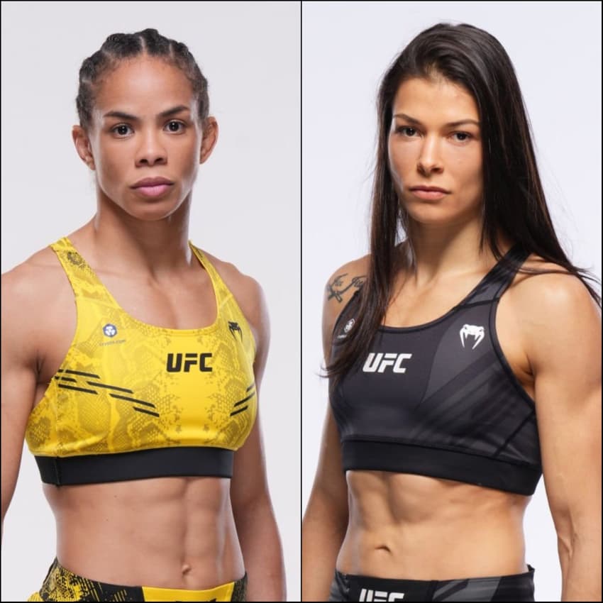 Dione enfrenta Melissa no UFC Vegas (Foto: Reprodução Twitter bigmarcel24)