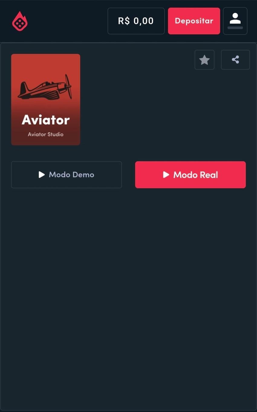 Captura de tela da página do Aviator na Blaze com opções para jogar o modo real ou demonstrativo.