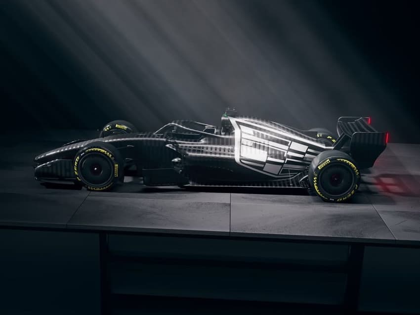 Nova pintura do carro da Cadillac para pré temporada da F1 (Foto: Reprodução)