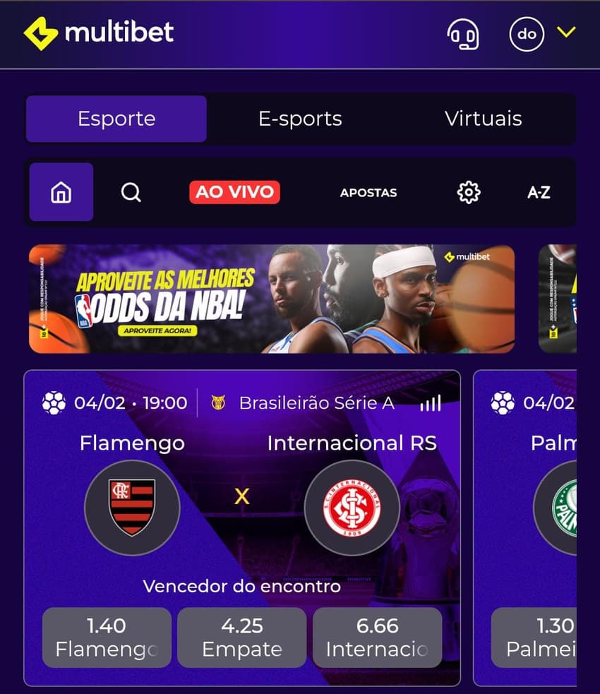 Captura de tela da nova casa de apostas Multibet.