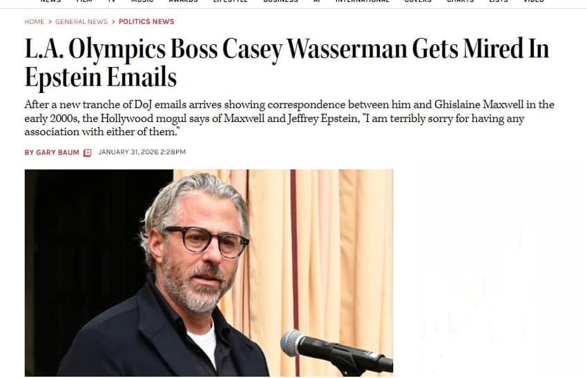Casey Wasserman aparece em troca de mensagens no Caso Epstein