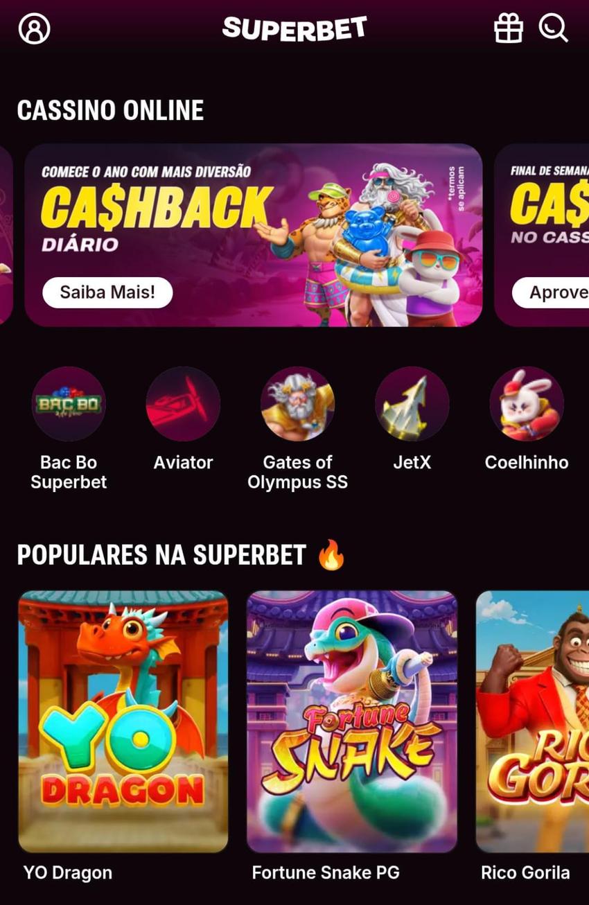  Captura de tela do cassino da Superbet