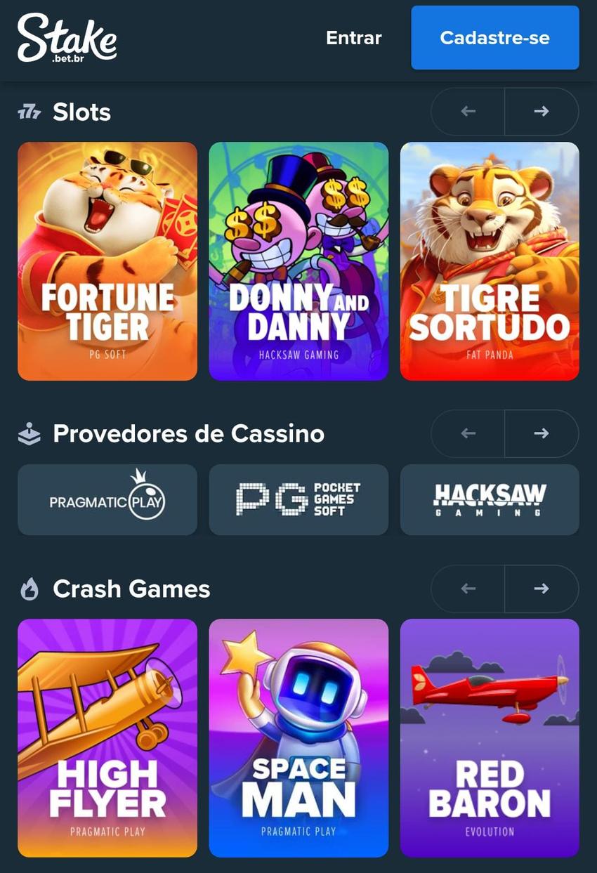  Captura de tela do cassino da Stake