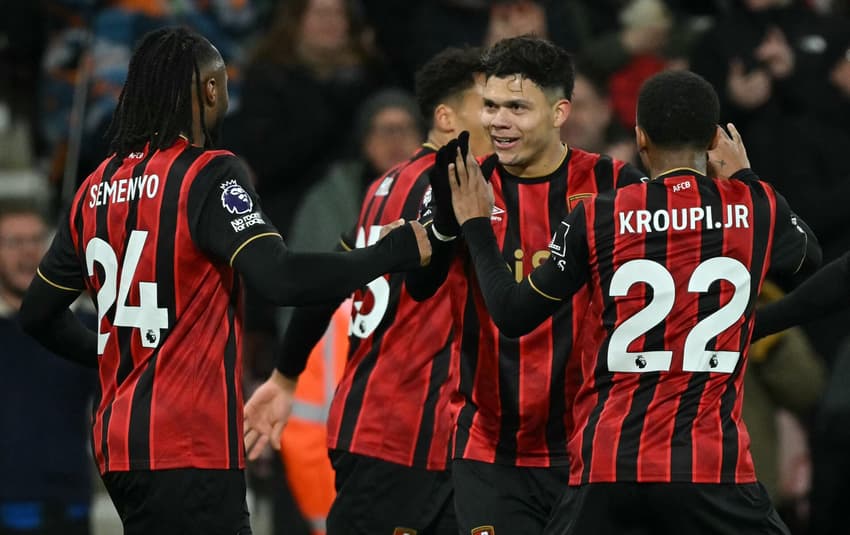 Evanilson marcou na vitória do Bournemouth sobre o Tottenham pela Premier League (Foto: Glyn KIRK / AFP)