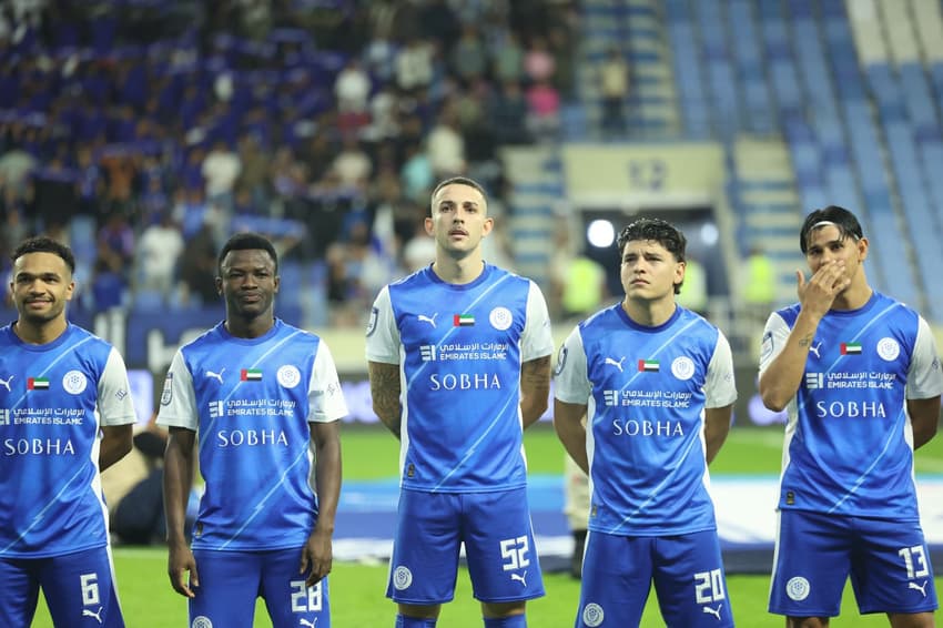 Felipe Motta em ação pelo Al-Nasr no Campeonato Emiradense (Foto: Divulgação/Al-Nasr)