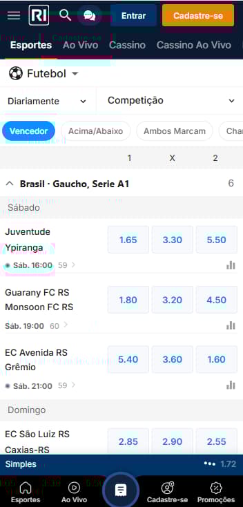  Lista de jogos de futebol disponíveis para apostas na Rivalo