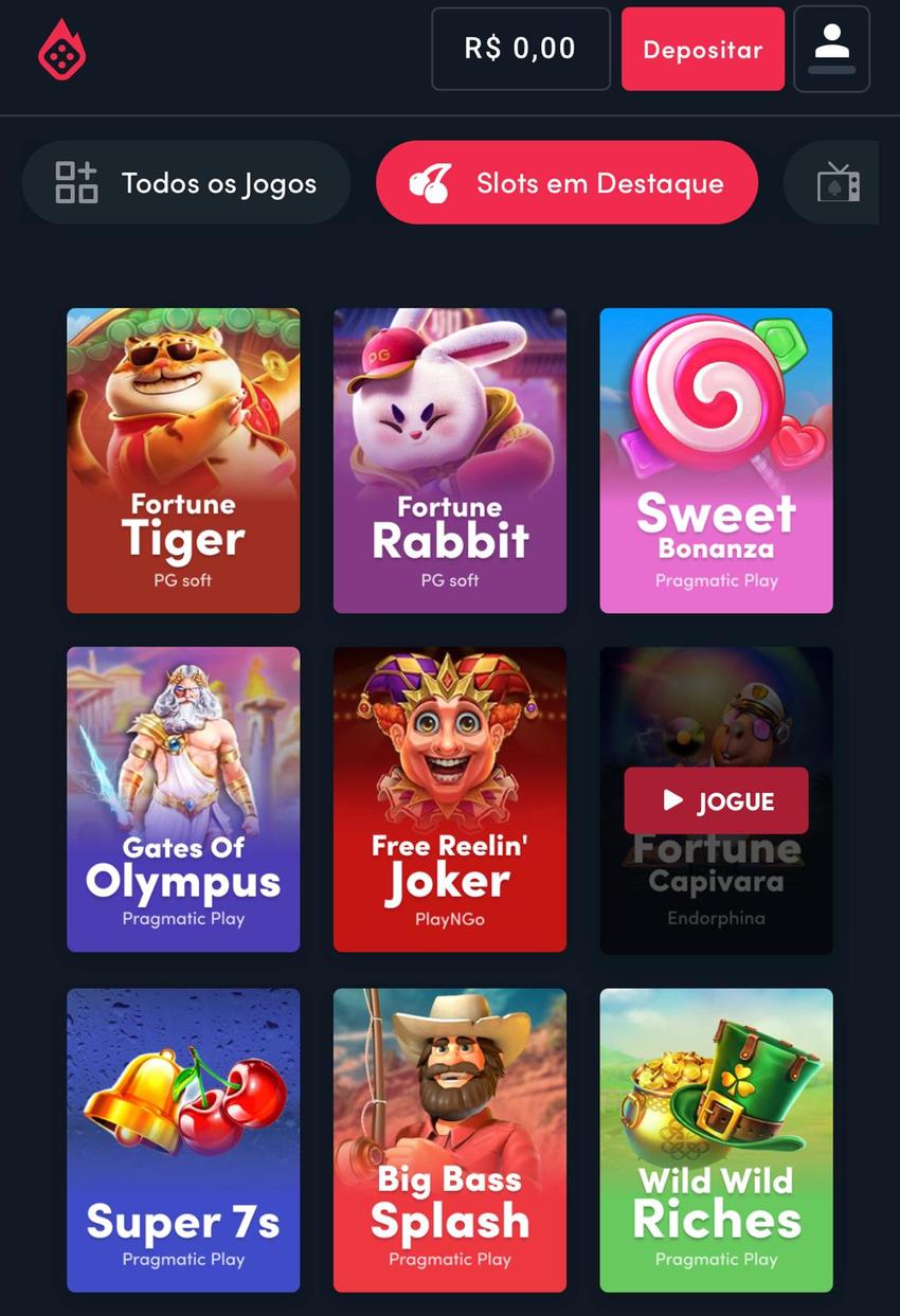 Captura da tela de cassino da Blaze, sendo que alguns jogos têm giros grátis.