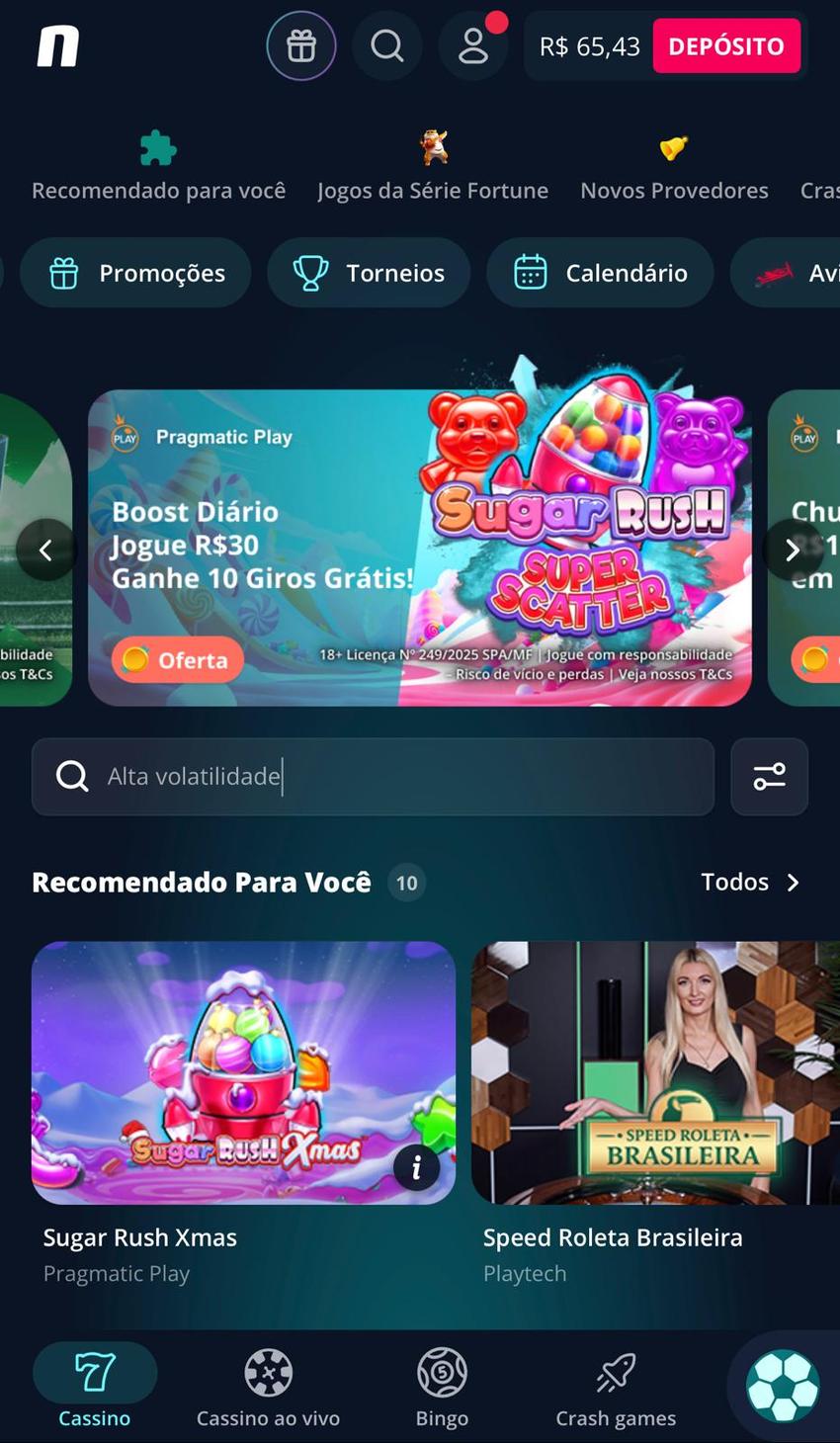 Captura de tela da promoção com giros grátis na Novibet.