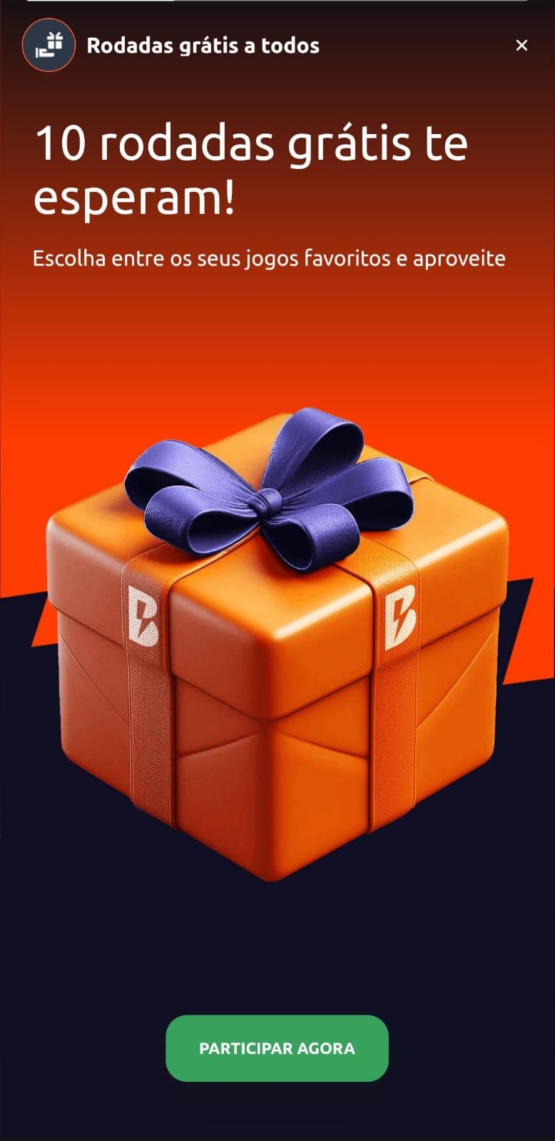 Captura de tela da promoção Rodadas Grátis a Todos na Betano