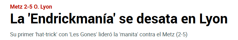 Jornal "Marca" sobre a atuação de Endrick na partida entre Metz e Lyon (Foto: Reprodução/Marca)