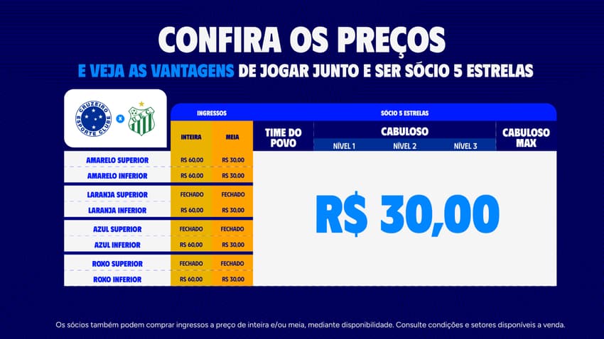 Ingressos para Cruzeiro x Uberlândia (Foto: Divulgação Cruzeiro)