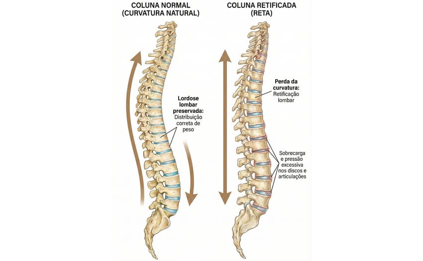 Arte explica o que é uma coluna lombar retificada, como a de João Fonseca (Arte/Lance!)