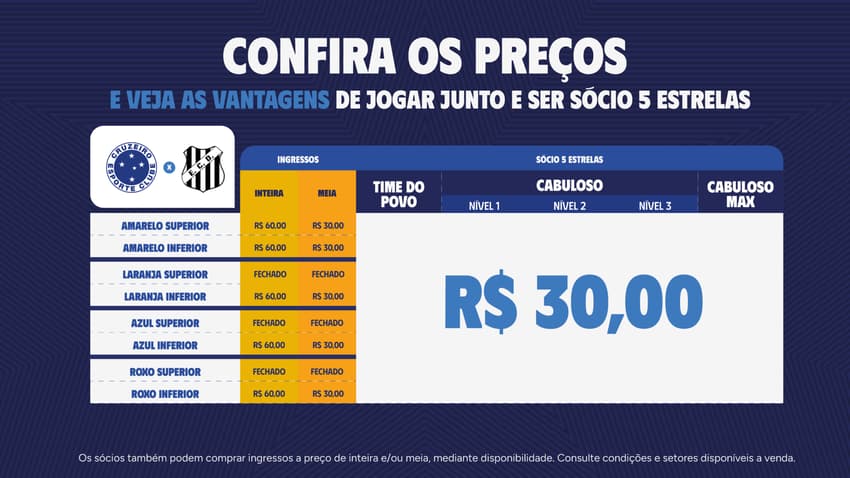 Ingressos para Cruzeiro x Democrata-GV (Foto: Divulgação Cruzeiro)
