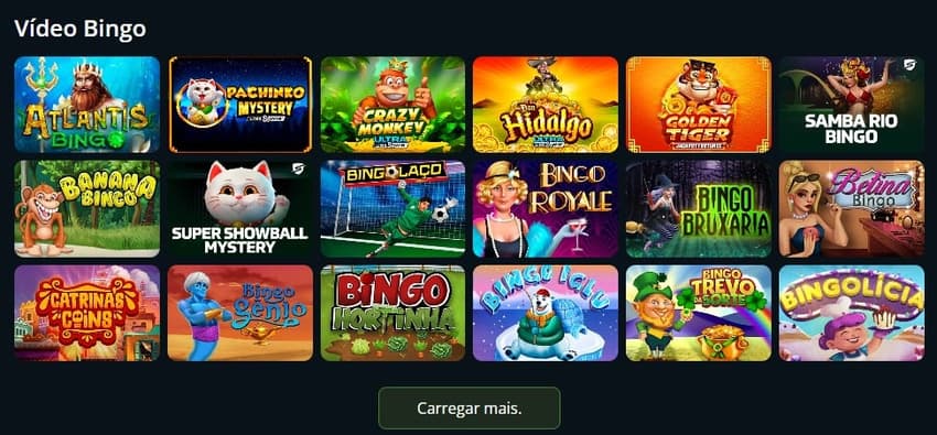 Captura de tela dos jogos de bingo online na Segurobet
