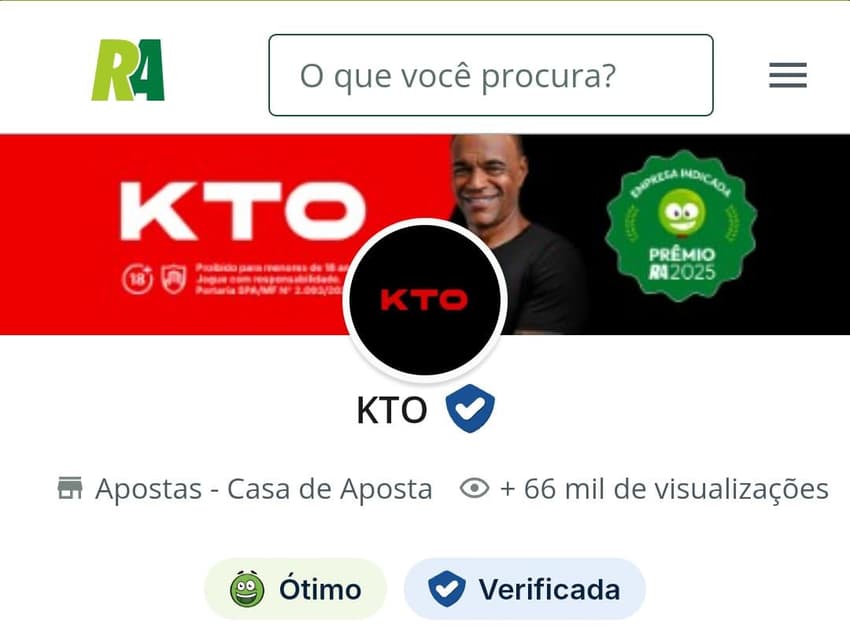 Captura de tela da página da KTO no site de queixas Reclame Aqui.