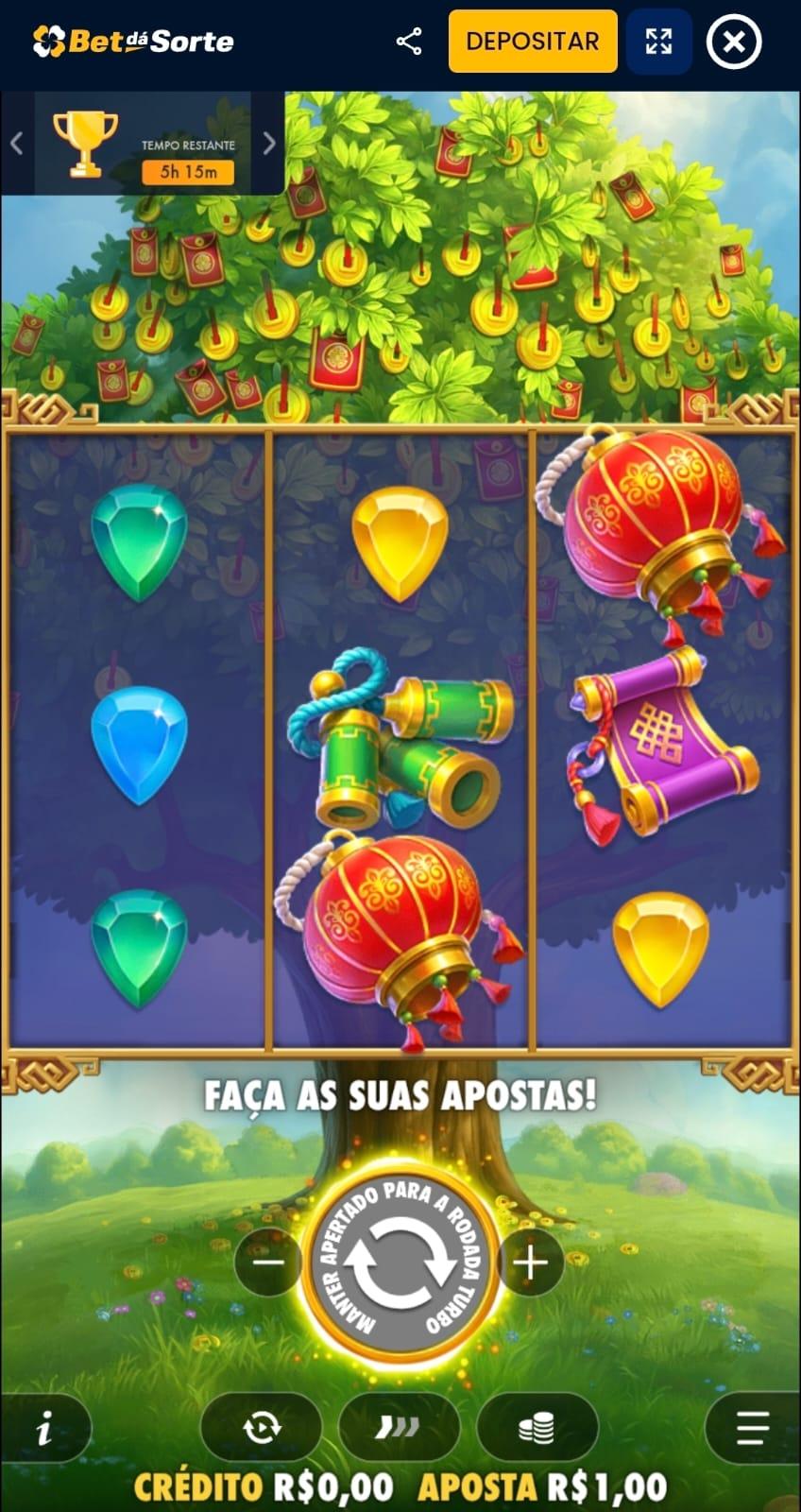 Captura de tela da página de apostas do slot Lucky Fortune Tree na Bet da Sorte.
