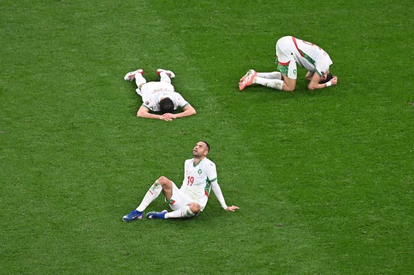 Jogadores do Marrocos reagem após derrota na final da Copa Africana de Nações de 2025 contra Senegal (Foto: Paul Ellis/AFP)