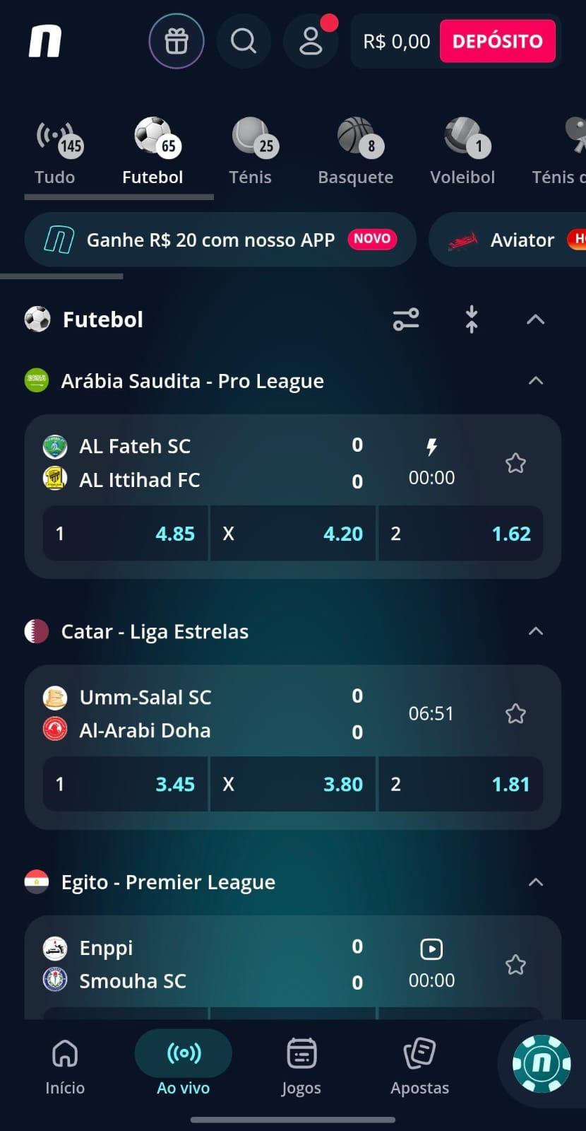 Captura de tela dos jogos ao vivo na Novibet com as odds correspondentes ao dia 29/01/2026 às 11:54.