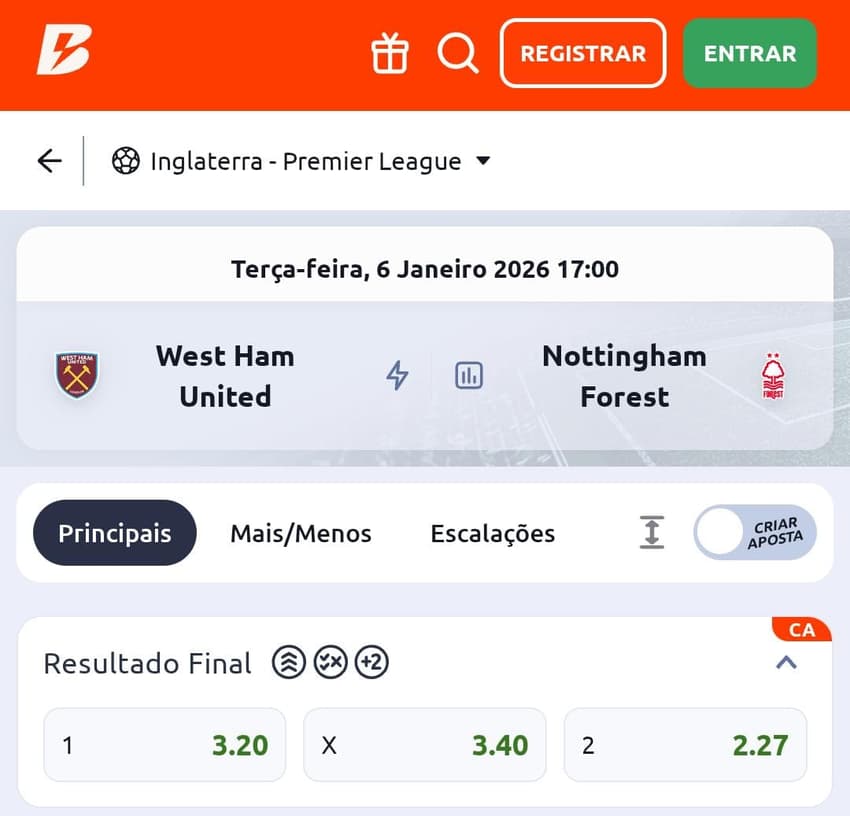 Captura de tela do Pagamento Antecipado na Betano