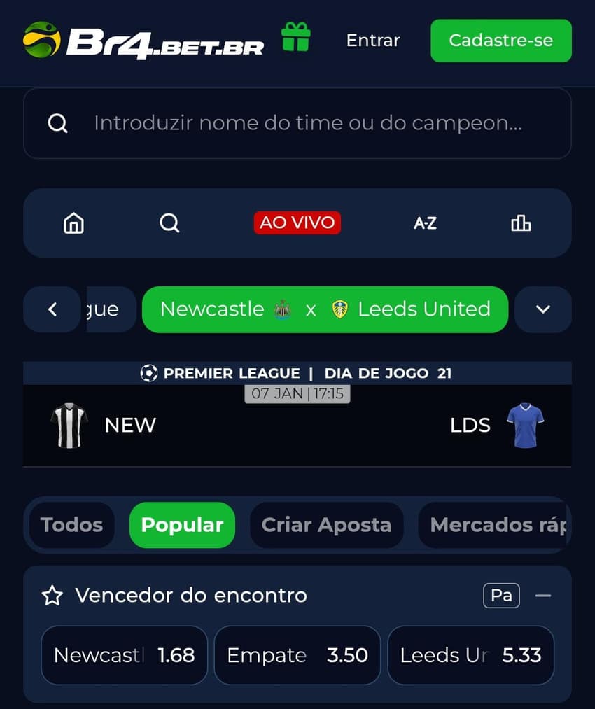Captura de tela do bônus de Pagamento Antecipado na BR4bet