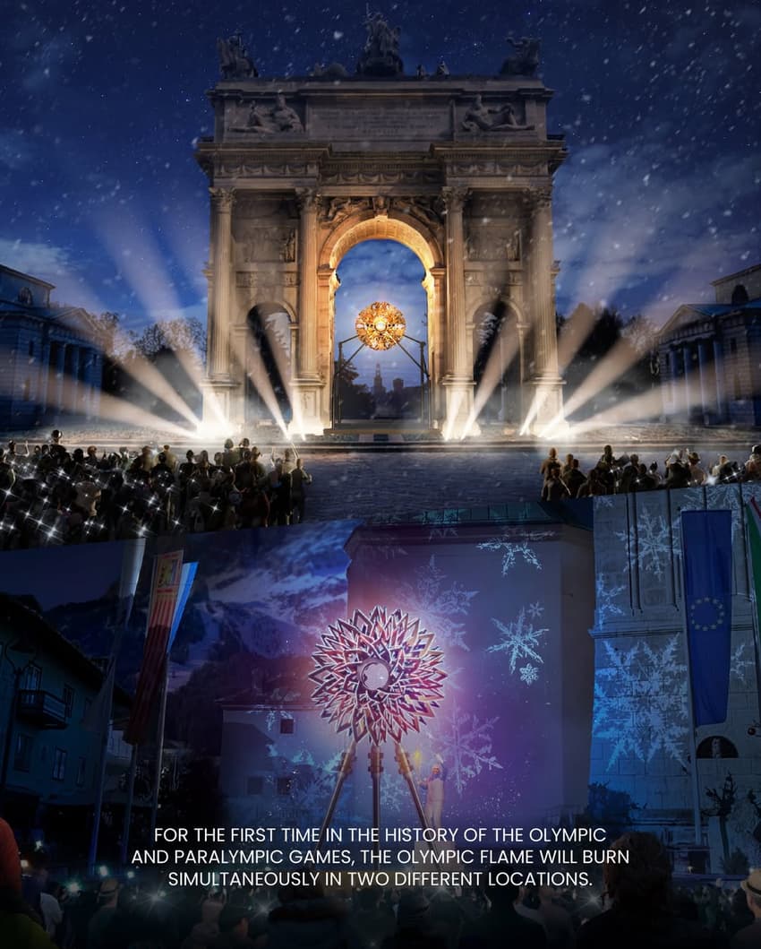 Pira olímpica será acesa simultaneamente em Milão e Cortina D'Ampezzo